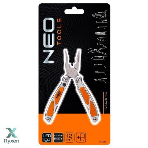 Narzędzie wielofunkcyjne, z LED, zestaw 12 szt. NEO TOOLS