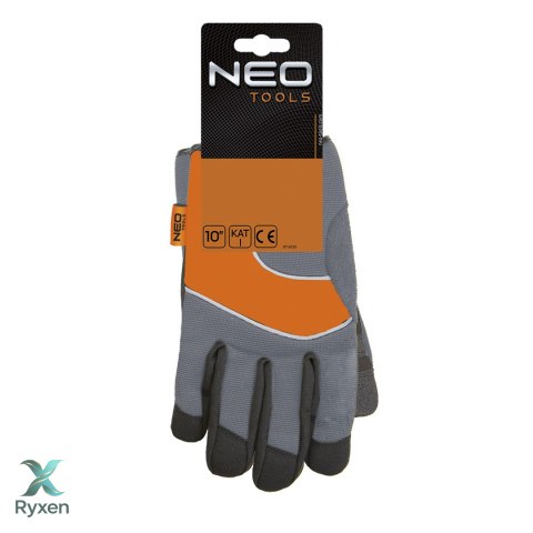Rękawice robocze, skóra syntetyczna, wstawki PCV, 10" NEO TOOLS