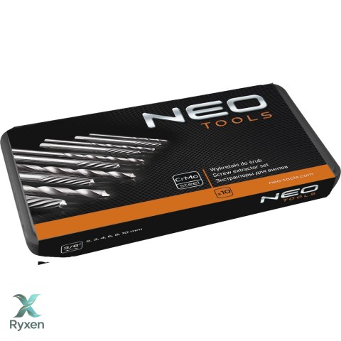 Wykrętaki do zerwanych śrub z wiertłami pilotującymi, zestaw 10 szt. NEO TOOLS