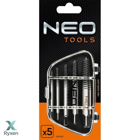 Wykrętaki do zerwanych śrub, zestaw 5 szt. NEO TOOLS