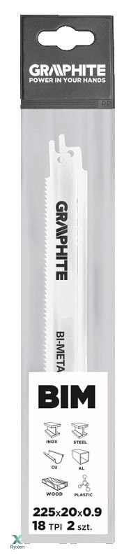 Brzeszczoty bagnetowe 225 x 20 x 0.9 mm, 18 TPI, kpl. 2 szt. GRAPHITE