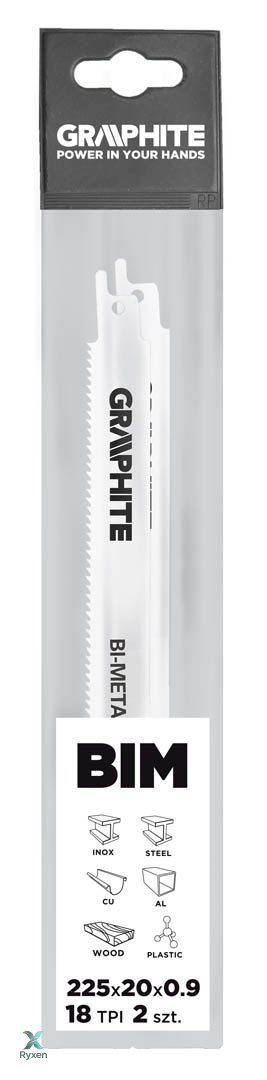 Brzeszczoty bagnetowe 225 x 20 x 0.9 mm, 18 TPI, kpl. 2 szt. GRAPHITE