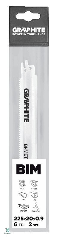 Brzeszczoty bagnetowe 225 x 20 x 1.25 mm, 6 TPI, kpl. 2 szt. GRAPHITE