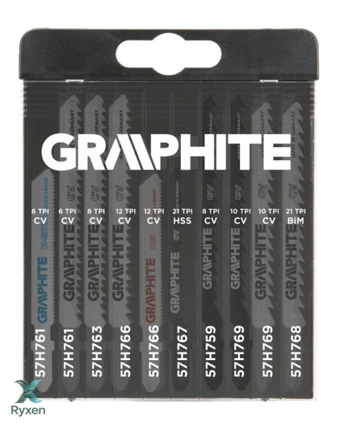 Brzeszczoty do wyrzynarki, uchwyt typu T, 10 szt. GRAPHITE