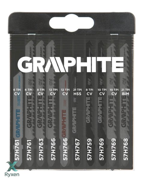 Brzeszczoty do wyrzynarki, uchwyt typu T, 10 szt. GRAPHITE