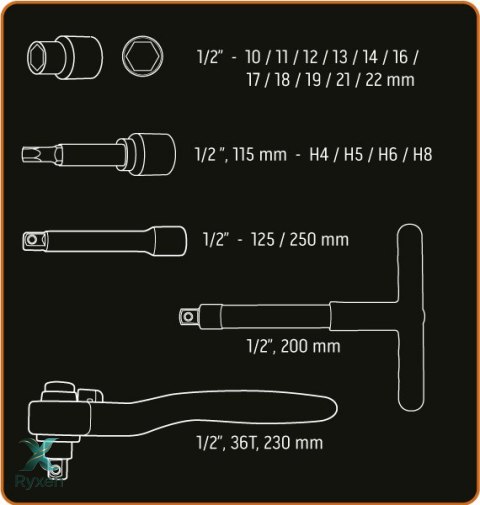 Klucze nasadowe 1000V, 19szt. NEO TOOLS
