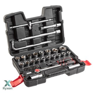 Klucze nasadowe 1/4", 1/2", zestaw 47 szt. Top Tools