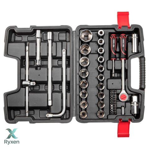 Klucze nasadowe 1/4", 1/2", zestaw 47 szt. Top Tools