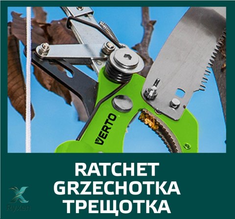 Sekator gąsienicowy z przekładnią i piłą ogrodową, średnica cięcia dla sekatora 30 mm VERTO