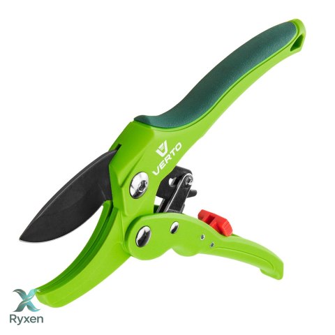 Sekator ogrodowy kowadełkowy z grzechotką, średnica cięcia 20 mm VERTO