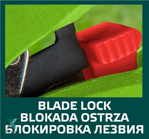 Sekator ogrodowy kowadełkowy z grzechotką, średnica cięcia 20 mm VERTO