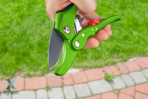 Sekator ogrodowy kowadełkowy z grzechotką, średnica cięcia 20 mm VERTO