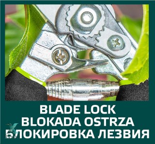 Sekator ogrodowy uniwersalny 220 mm, średnica cięcia 15 mm VERTO