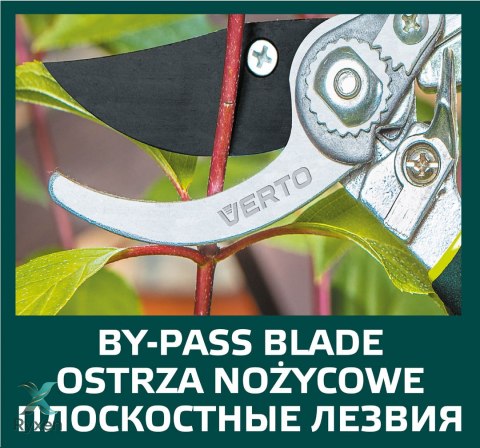 Sekator ogrodowy uniwersalny 220 mm, średnica cięcia 15 mm VERTO