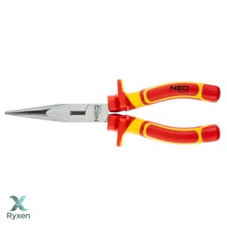 Szczypce wydłużone proste 200 mm, 1000V, CrV, polerowane NEO TOOLS