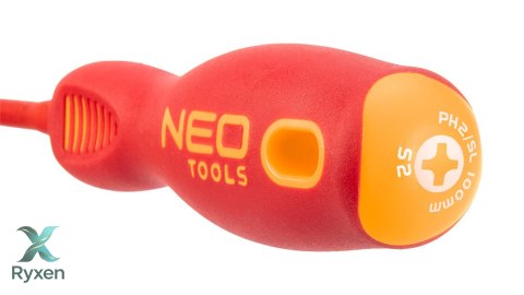 Wkrętak krzyżowy 1000 V, SL/PH2 x 100mm, S2 NEO TOOLS