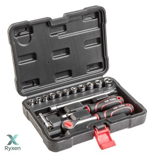 Zestaw kluczy nasadowych 1/4", 15 szt. Top Tools