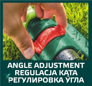 Zraszacz oscylacyjny, powierzchnia zraszania 13 x 18 m, 16 dyszy zraszających, igła do udrażniania dysz VERTO