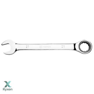 Klucz płasko-oczkowy z grzechotką, 21 mm TOPEX