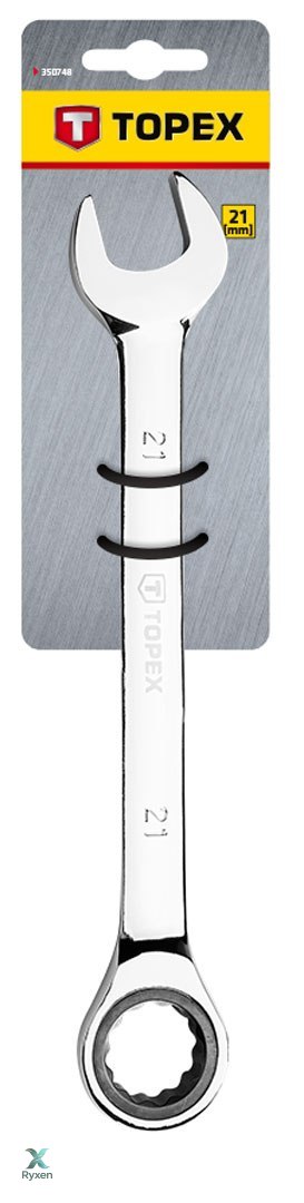 Klucz płasko-oczkowy z grzechotką, 21 mm TOPEX