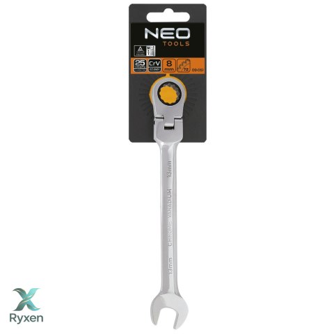 Klucz płasko-oczkowy z przegubem i grzechotką 8 mm NEO TOOLS