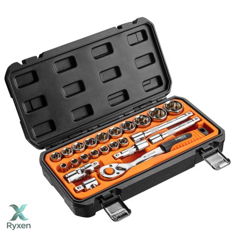 Klucze nasadowe 1/2", zestaw 23 szt. NEO TOOLS