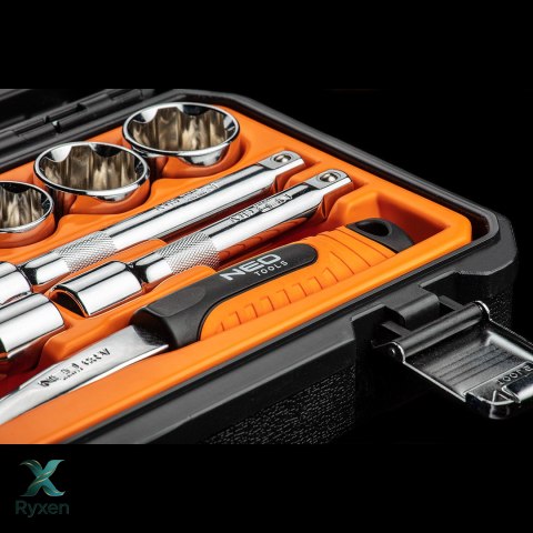 Klucze nasadowe 1/2", zestaw 23 szt. NEO TOOLS