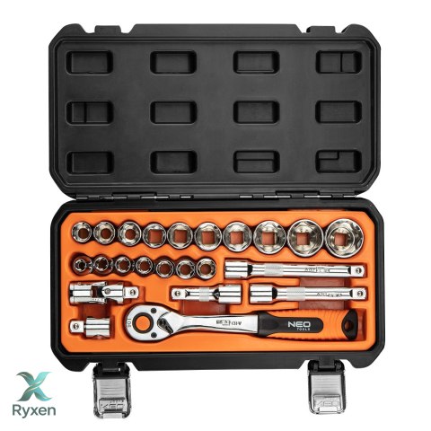 Klucze nasadowe 1/2", zestaw 23 szt. NEO TOOLS