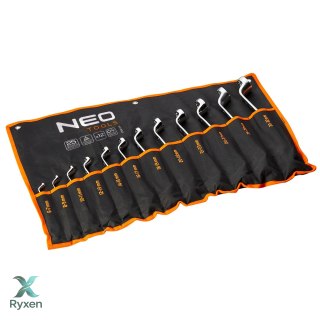 Klucze oczkowe odgięte 6-32 mm, zestaw 12 szt. NEO TOOLS