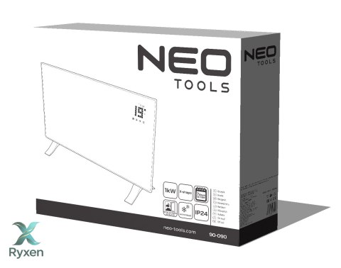 Grzejnik konwektorowy elektryczny 1000W, IP24 NEO TOOLS