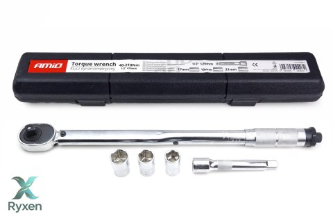 Klucz dynamometryczny z nasadką 17 mm 19 mm 21 mm 40-210 nm amio-02407 AMiO