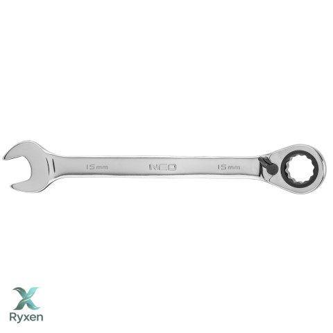 Klucz płasko-oczkowy z grzechotką i przełącznikiem 15 mm NEO TOOLS