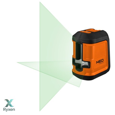 Laser krzyżowy 15 m, zielony, uchwyt, etui NEO TOOLS