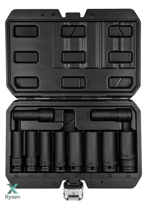 Nasadki udarowe 1/2", 10-24 mm, zestaw 10 szt., CrMo NEO TOOLS