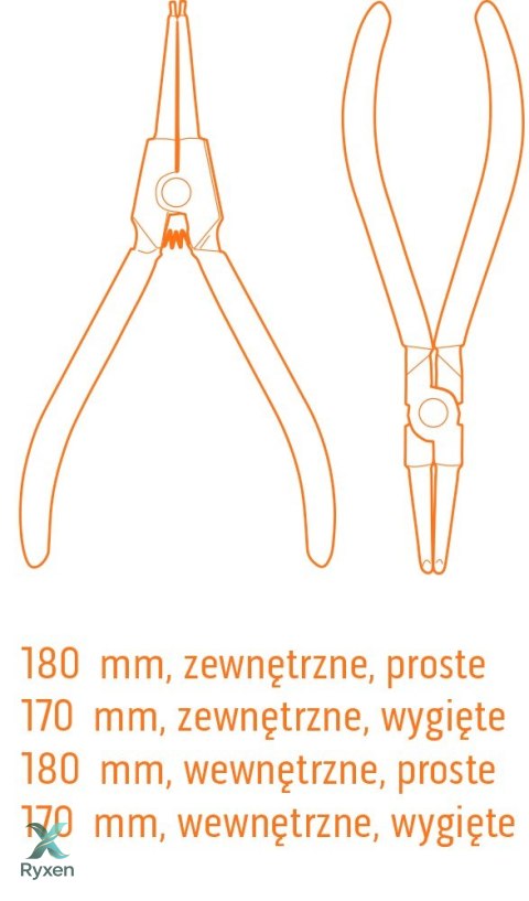 Szczypce segera do pierścieni osadczych, zestaw 4 szt. NEO TOOLS