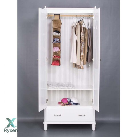 Organizer 6-częściowy 15x30x84cm wiszący do szafy BEŻOWY Aroma Smak