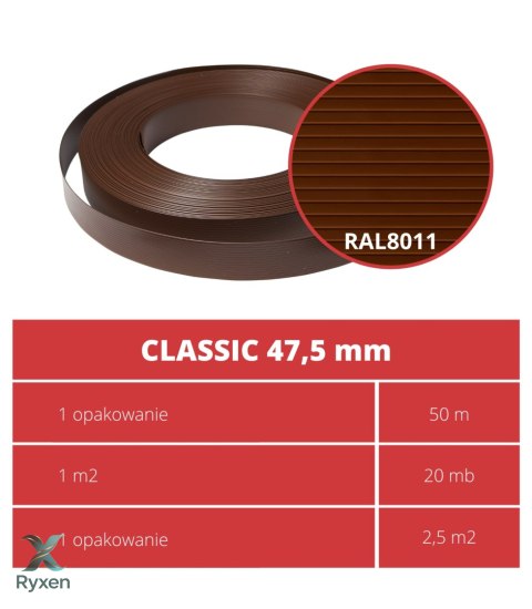 Taśma ogrodzeniowa 50mb Thermoplast® CLASSIC LINE 4,75cm BRĄZ PROTECTO