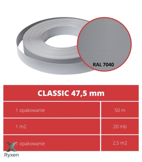 Taśma ogrodzeniowa 50mb Thermoplast® CLASSIC LINE 4,75cm SZARA PROTECTO