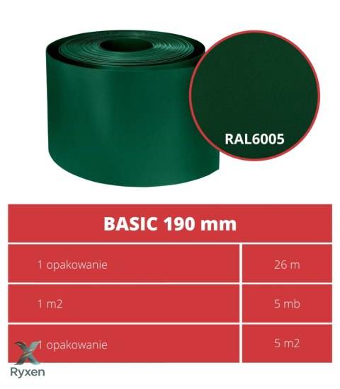 Taśma ogrodzeniowa ROLKA 26mb BASIC 19cm PROTECTO™ ZIELONA PROTECTO