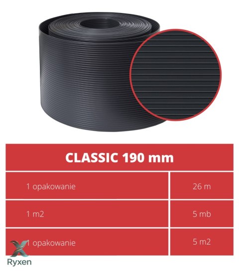 Taśma ogrodzeniowa ROLKA 26mb CLASSIC 19cm PROTECTO™ GRAFIT PROTECTO