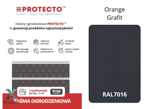 Taśma ogrodzeniowa ROLKA 26mb ORANGE 19cm PROTECTO™ GRAFIT PROTECTO