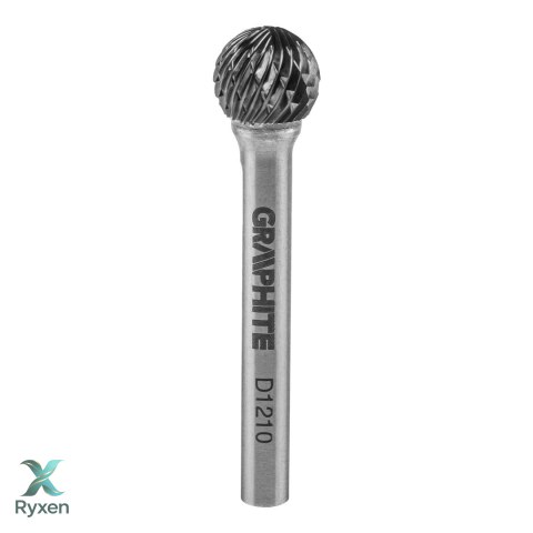 Frez do metalu HM, typ D (kulisty), 12 x 10 mm, trzpień 6 x 45 mm GRAPHITE