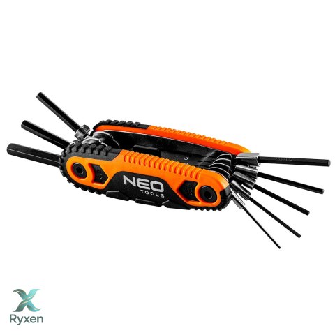 Klucze sześciokątne z uchwytem 1.5, 2, 2.5, 3, 4, 5, 6, 8 mm NEO TOOLS