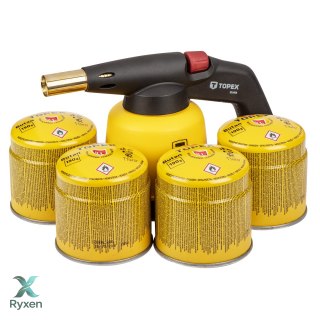 Lampa lutownicza gazowa na naboje 190 g + 4 naboje gazowe z zaworkiem TOPEX