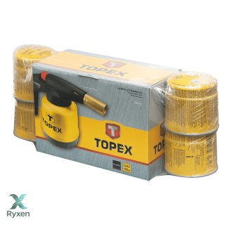 Lampa lutownicza gazowa na naboje 190 g + 4 naboje gazowe z zaworkiem TOPEX