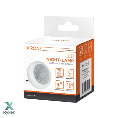 Lampka nocna LED z czujnikiem ruchu i zmierzchu, 120°, 8xLED, 40lm, 6500K Orno
