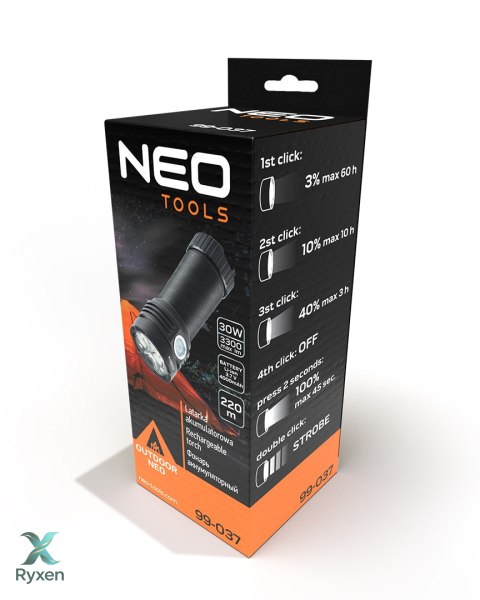 Latarka akumulatorowa USB 3300 lm OSRAM P9 LED NEO TOOLS