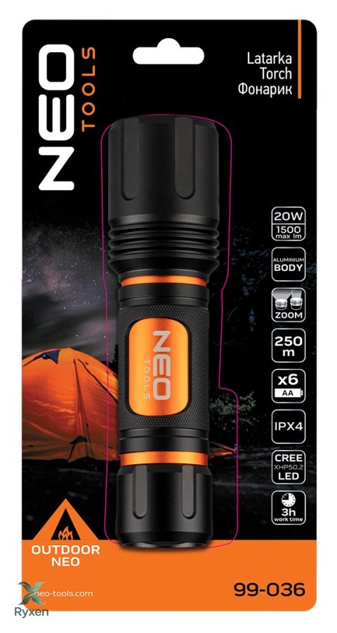 Latarka bateryjna 6 x AA 1500 lm CREE XHP50.2 LED NEO TOOLS