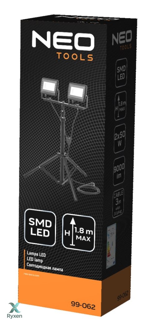Reflektor podwójny 2x50W SMD LED 8500lm 230V na statywie 1.8m NEO TOOLS