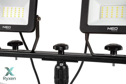 Reflektor podwójny 2x50W SMD LED 8500lm 230V na statywie 1.8m NEO TOOLS